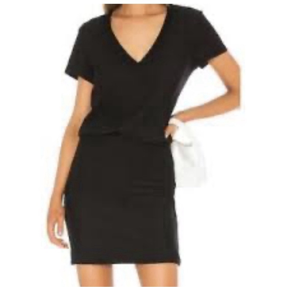 James‎ Perse V-Neck Short Sleeve Blouson T-Shirt Mini Dress Black Size 4 XL